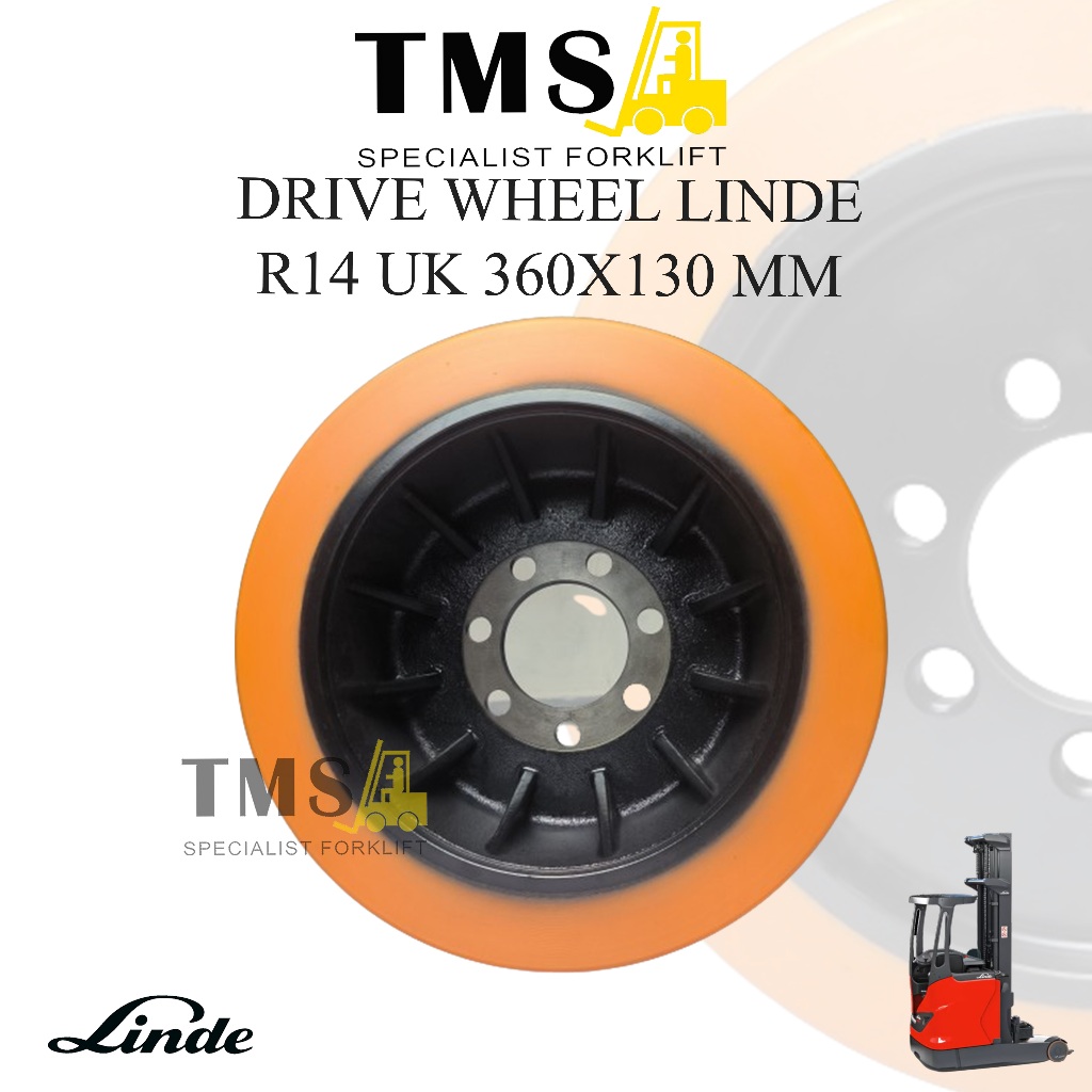 Linde Forklift Drive Wheel R14 360x130 90MM Roda Belakang Kemudi ReachTruck - Gambar 3