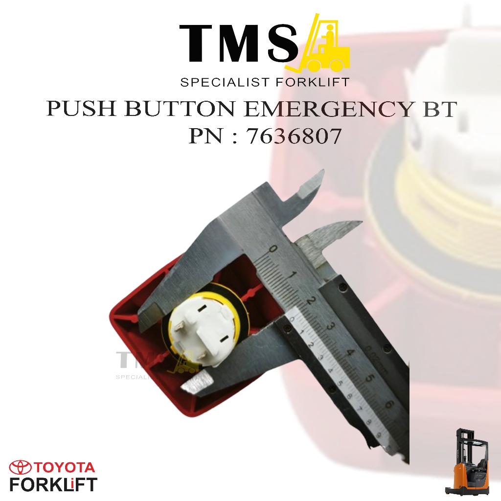 BT Toyota Push Button 7636807 BT Forklift Part Reachtruck Emergency Stop Reflex LWE 200 - Gambar 4
