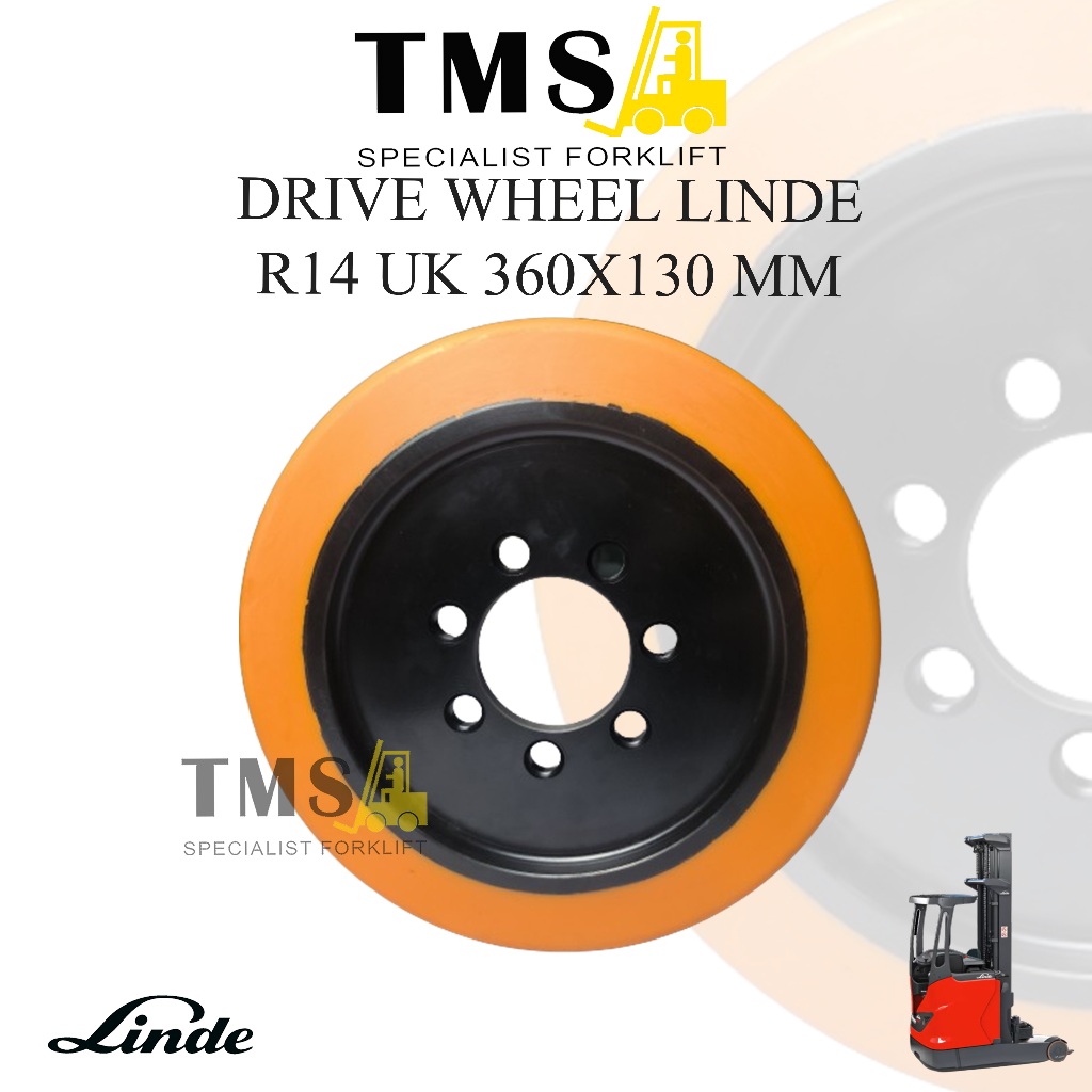 Linde Forklift Drive Wheel R14 360x130 90MM Roda Belakang Kemudi ReachTruck