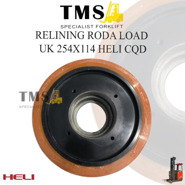 Relining Load Wheel Relining Perbaikan Roda Forklift Electric HELI 254x114 Roda Depan CQD
