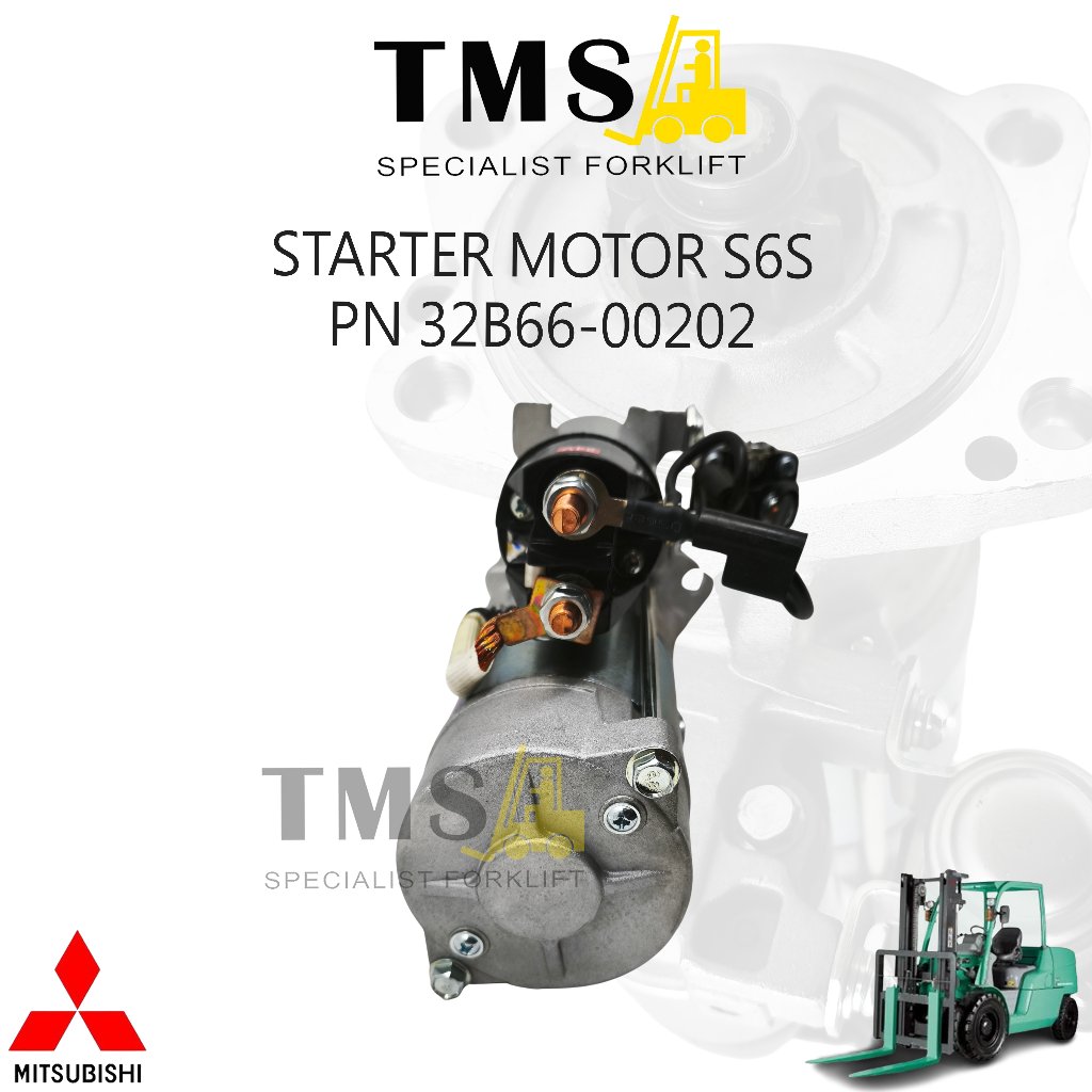 Starter Motor 24V Mitsubishi Forklift S6S FD35 FD40 FD45 FD50 PN 32B66-00202 10 Gigi