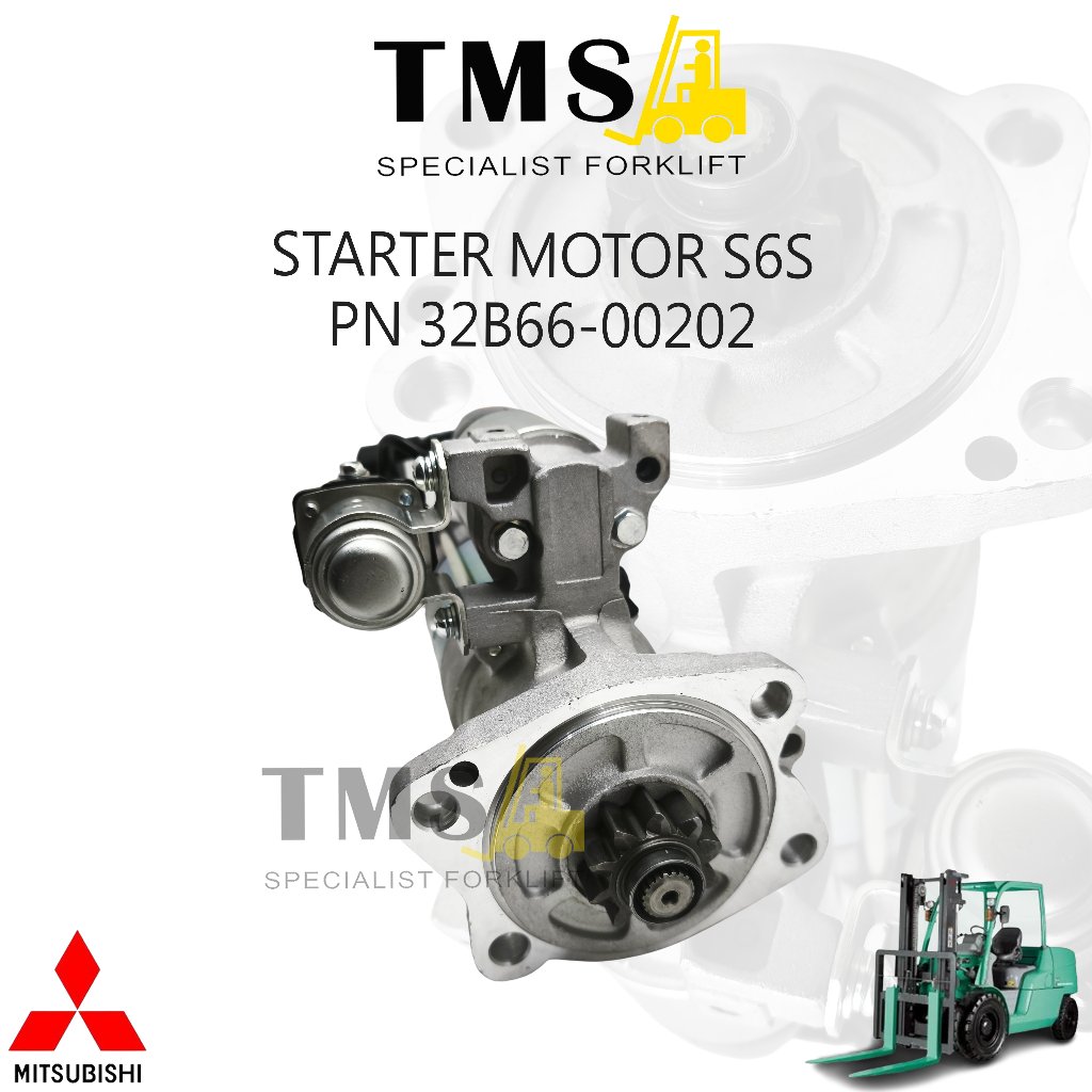 Starter Motor 24V Mitsubishi Forklift S6S FD35 FD40 FD45 FD50 PN 32B66-00202 10 Gigi