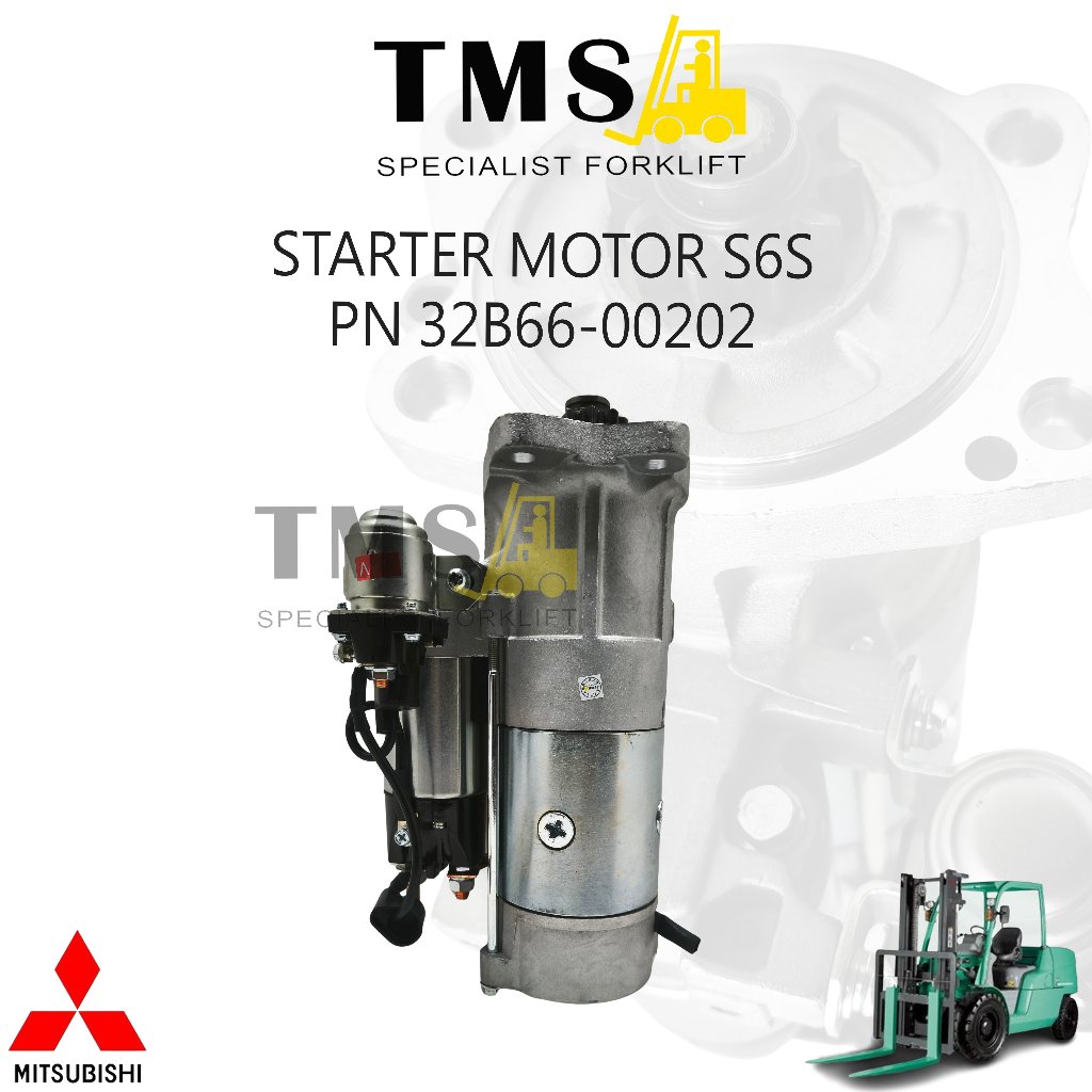 Starter Motor 24V Mitsubishi Forklift S6S FD35 FD40 FD45 FD50 PN 32B66-00202 10 Gigi