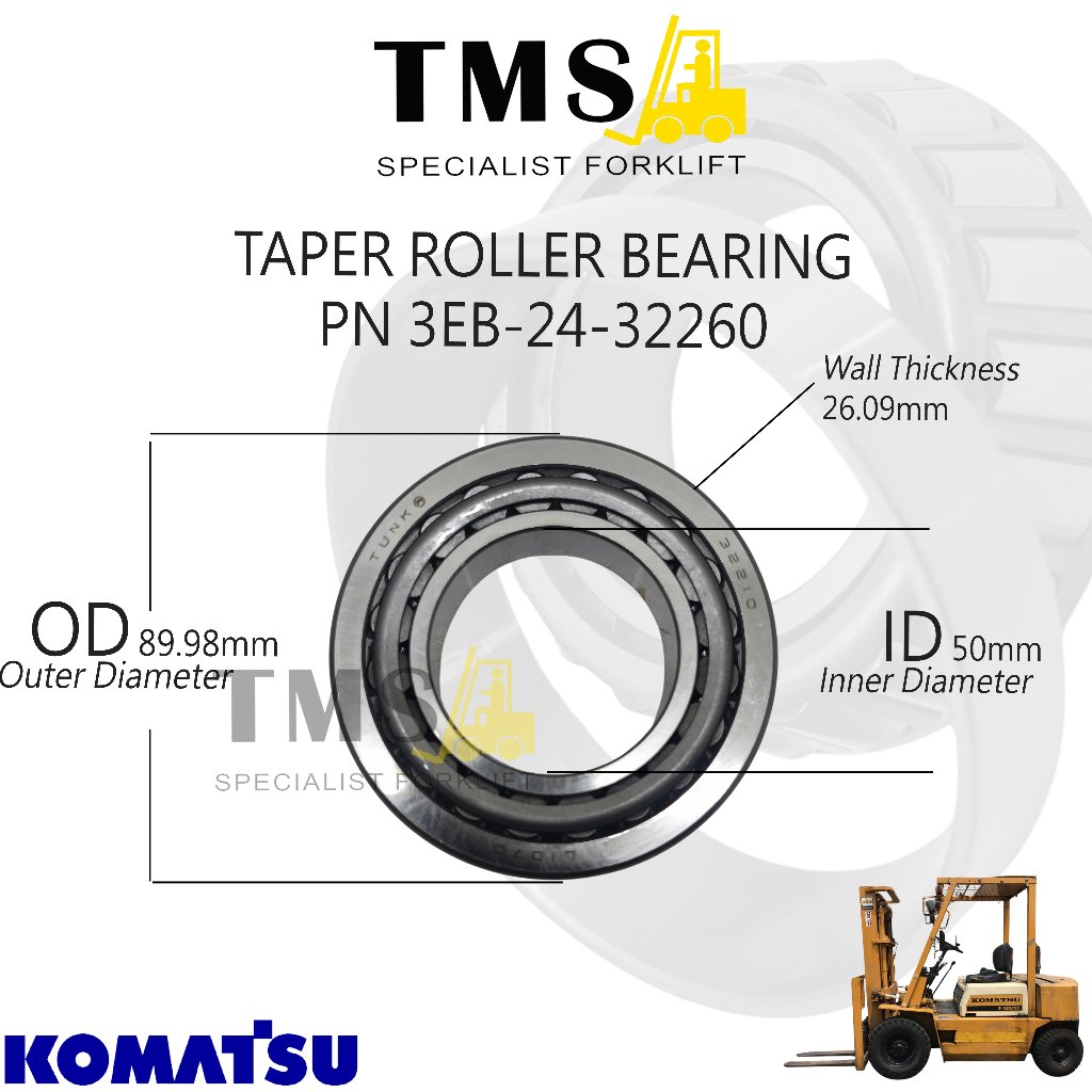 Taper Roller Bearing PN 3EB-24-32260 Komatsu Bearing Steering Axle FD20 FD25 FD30 FD35 Forklift